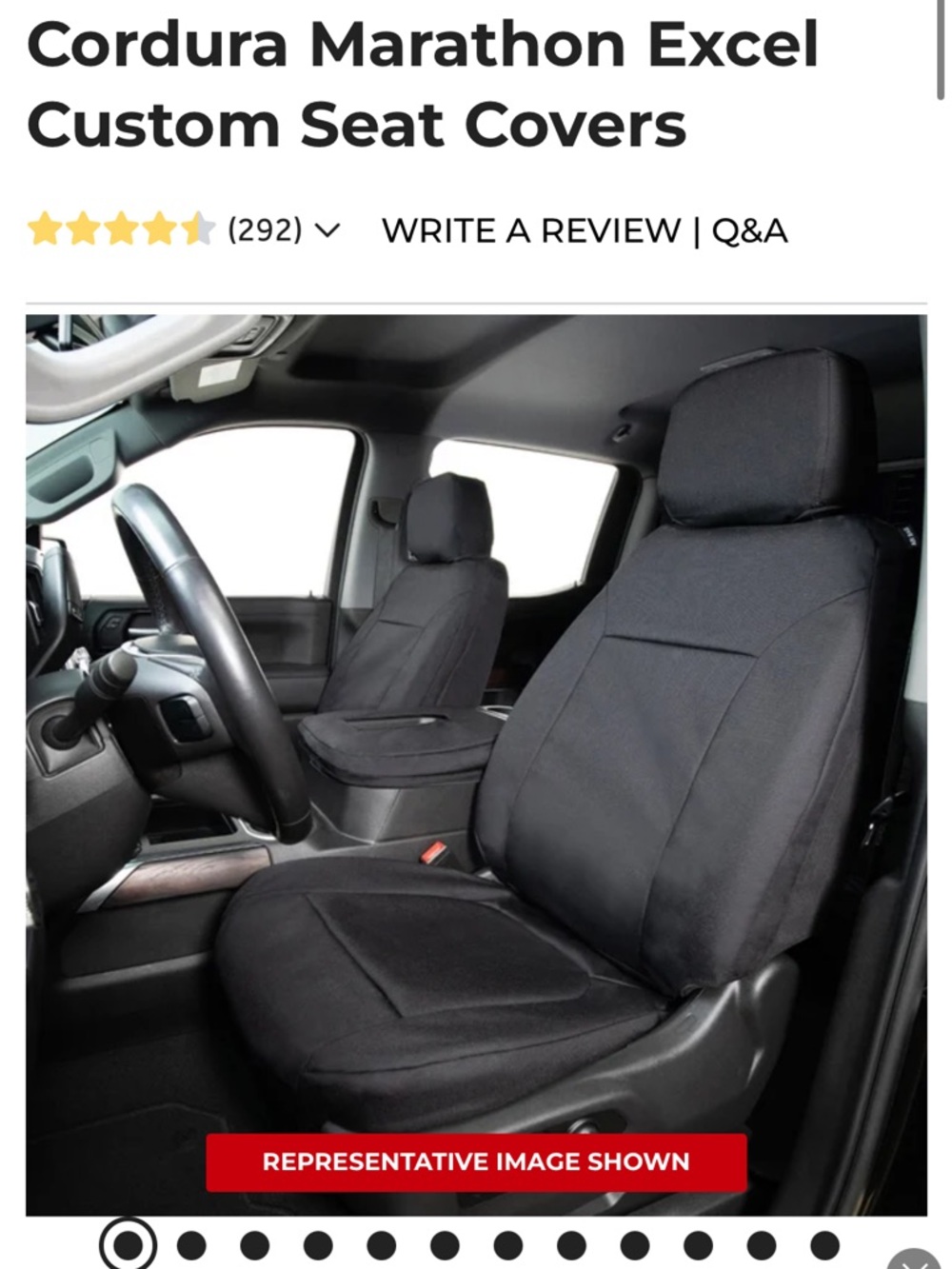 Cordura Marathon Excel Custom Seat Covers - Black